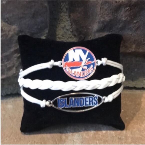 NHL New York Islanders White Braided Bracelet - Picture 1 of 7